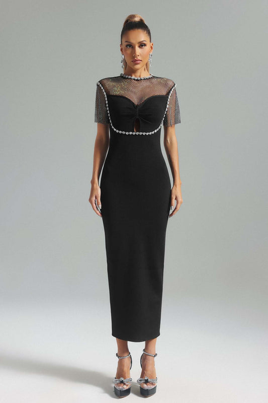 Dune Bloom Taş Detaylı Bandaj Midi Elbise