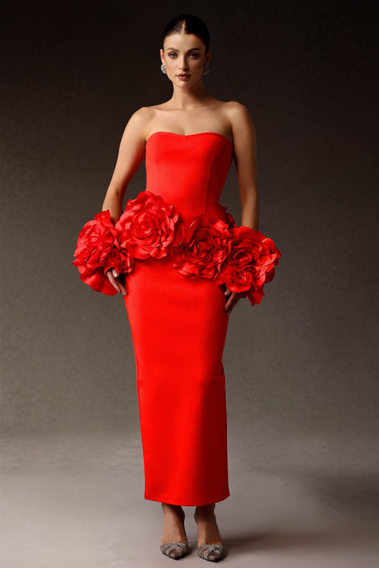 Mosaic Zephyr Çiçek Desenli Bandaj Maksi Elbise