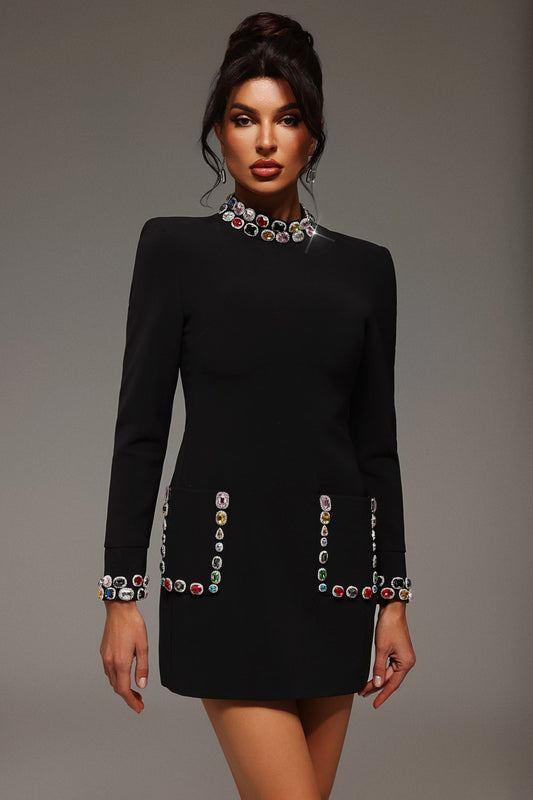 Dusk Mirage Taş İşlemeli Bandaj Mini Elbise