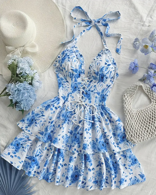 Luna | Çiçek Desenli Mini Elbise