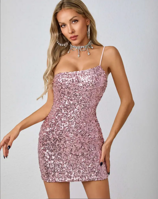 Violet | Parıltılı Mini Elbise
