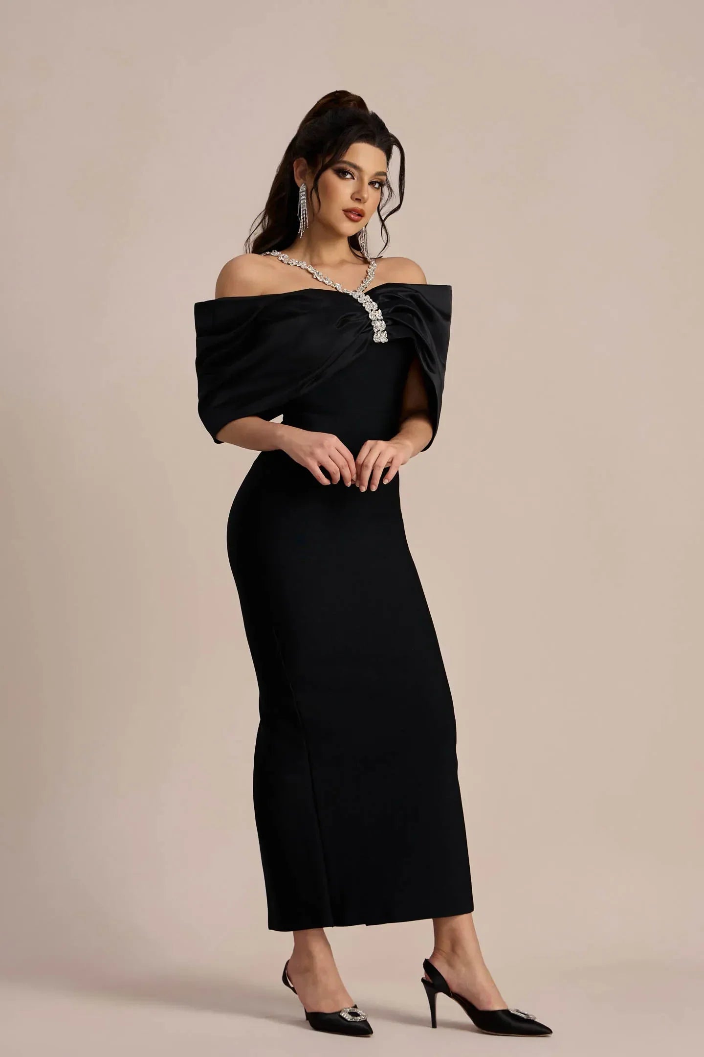 Amber Eclipse Midi Elbise